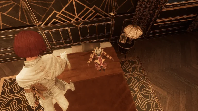 Clair Obscur: Expedition 33 ベッドに置かれてるエスキエのぬいぐるみ