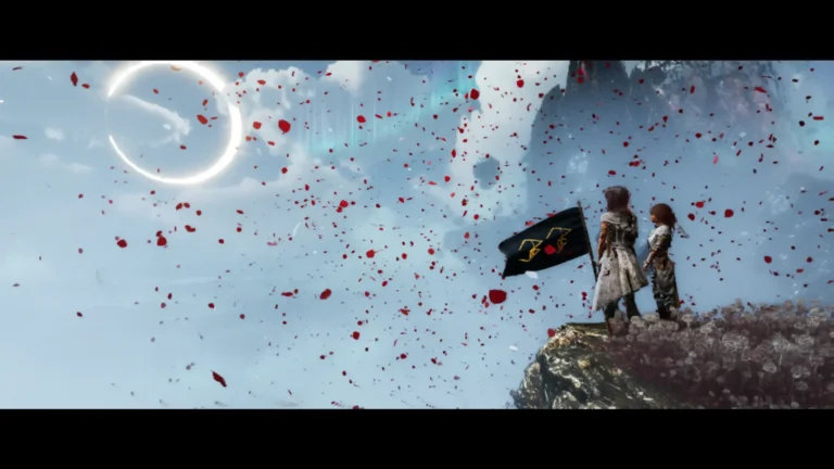Clair Obscur: Expedition 33 第33遠征部隊の旗を立てる仲間たち