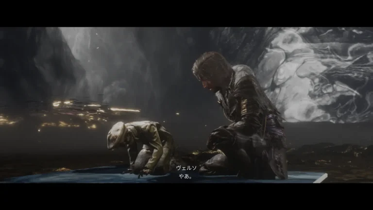 Clair Obscur: Expedition 33 キャンバスに絵を描く少年にやあ。と挨拶するヴェルソ