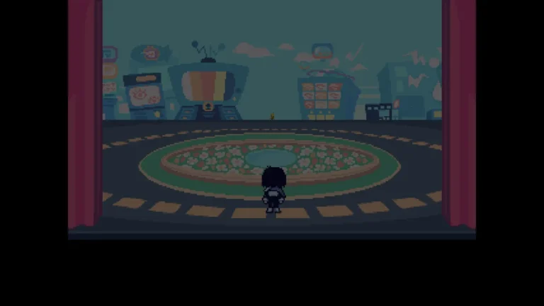 DELTARUNE ポップな番組セットと佇むクリス