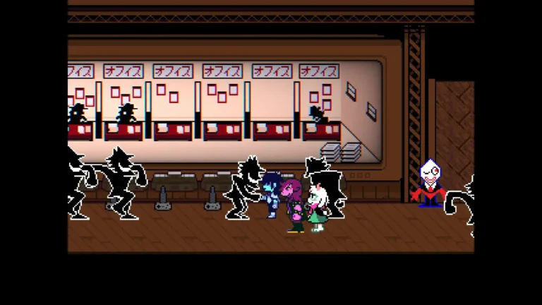DELTARUNE クリスに握手しているシャドウガイ