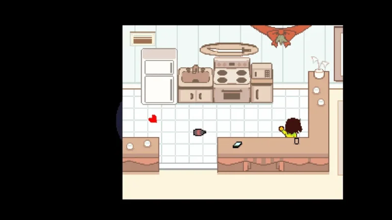 DELTARUNE ソウルに瓶を投げつけたクリス