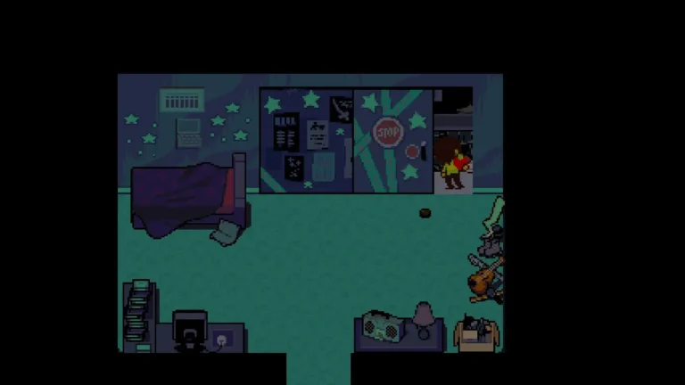 DELTARUNE 押し入れの中からソウルを抱えた状態で出てくるクリス