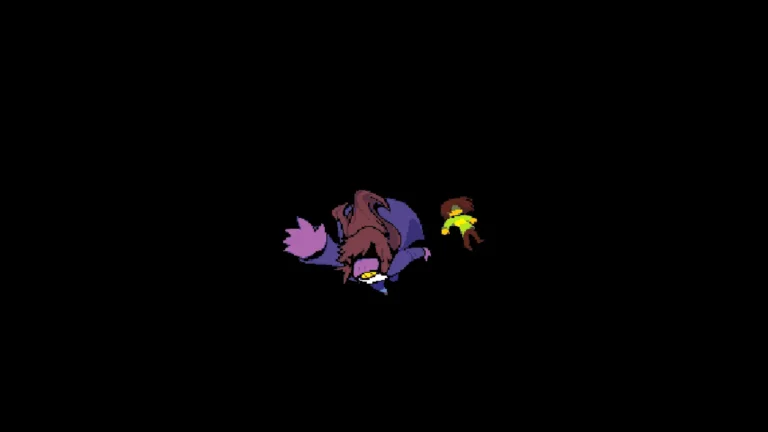 DELTARUNE 落下するスージィとクリス