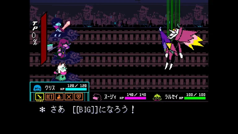 DELTARUNE スパムトンNEOとの戦闘画面