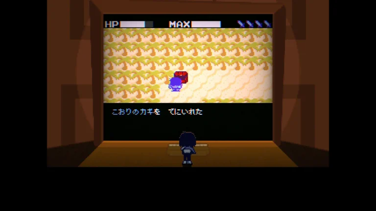 DELTARUNE こおりのカギをてにいれたのテキストとゲーム画面